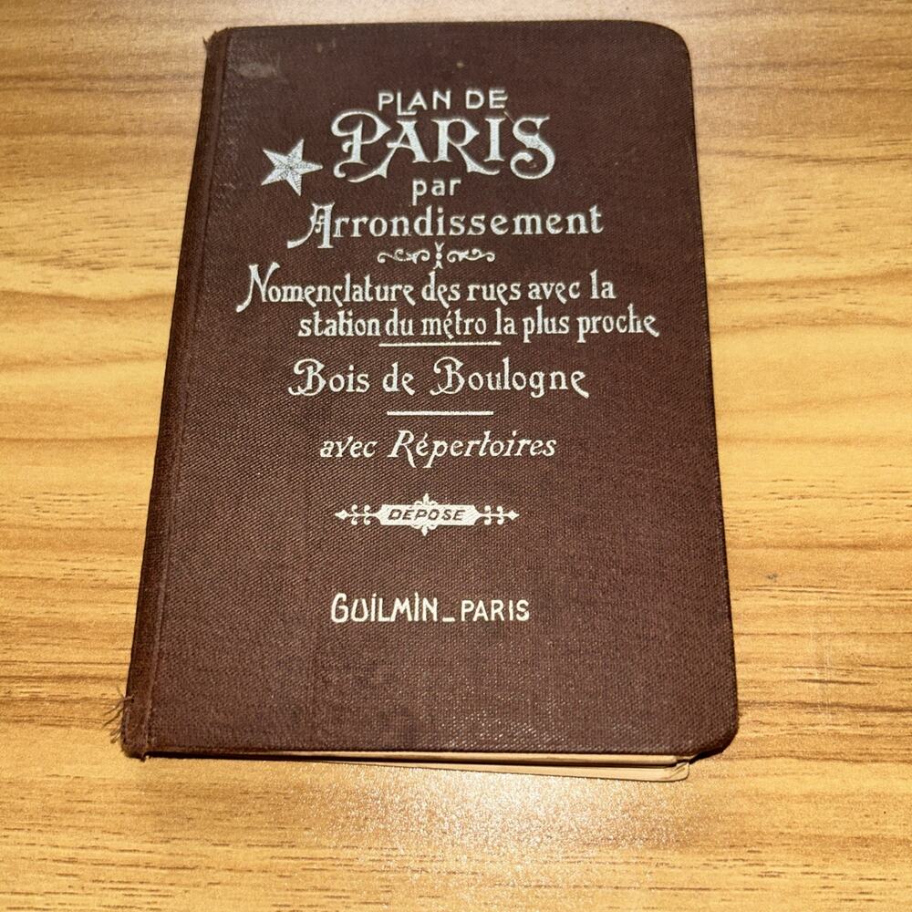 Plan de Paris par Arrondissement Pocket Guide Tourism Maps Travel Geography K1FR